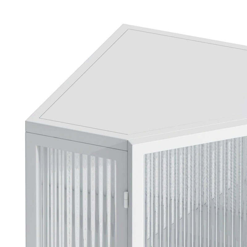 22.25 in. W x 16.54 in. D x 31.5 in. H Floor Coner Linen Cabinet with Tempered Glass Door
