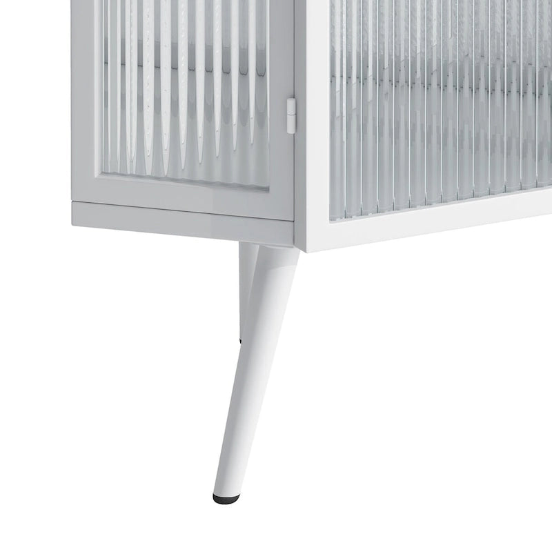 22.25 in. W x 16.54 in. D x 31.5 in. H Floor Coner Linen Cabinet with Tempered Glass Door