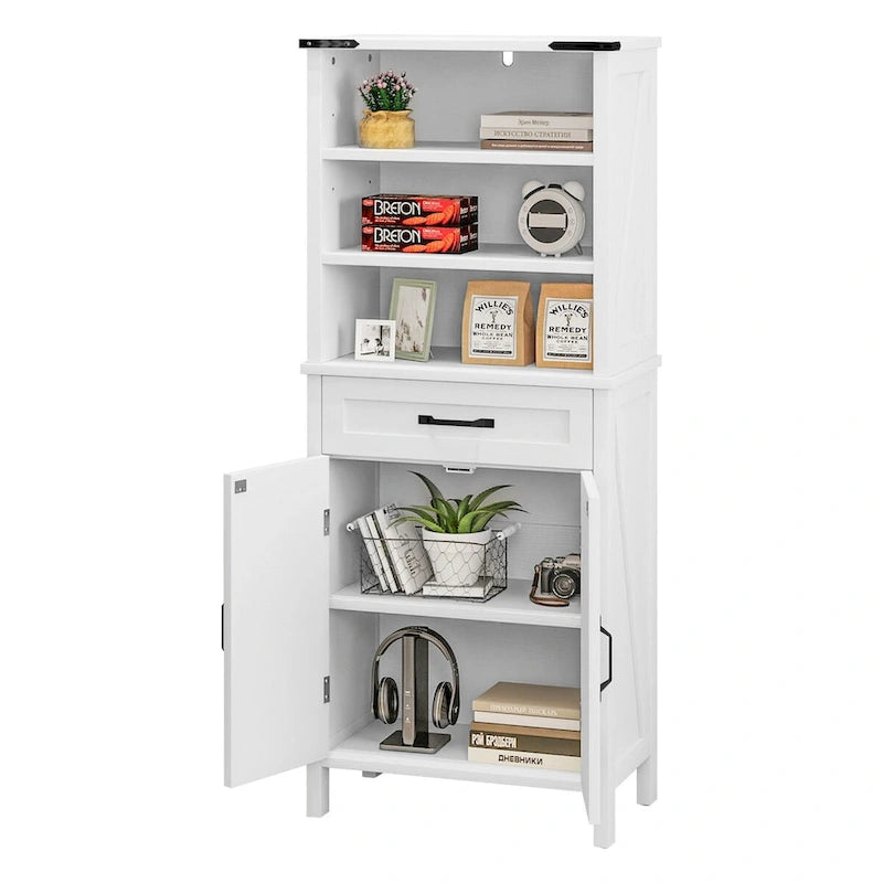 Moasis 58 Tall Storage Cabinet Bathroom Storage Cabinet with Doors and Shelves