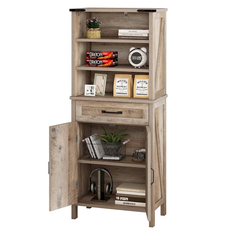 Moasis 58 Tall Storage Cabinet Bathroom Storage Cabinet with Doors and Shelves