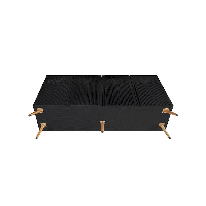 Arch 3D Carved 4 Door Sideboard, Sideboard Buffet Cabinet With Storage, Modern Coffee Bar Cabinet With Adjustable Shelf